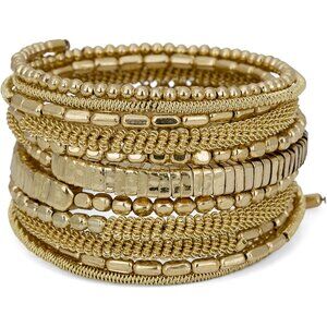 Handmade Multi-Color Bohemian Beaded Coil Bracelet - Gift-Ready, Adjustable for